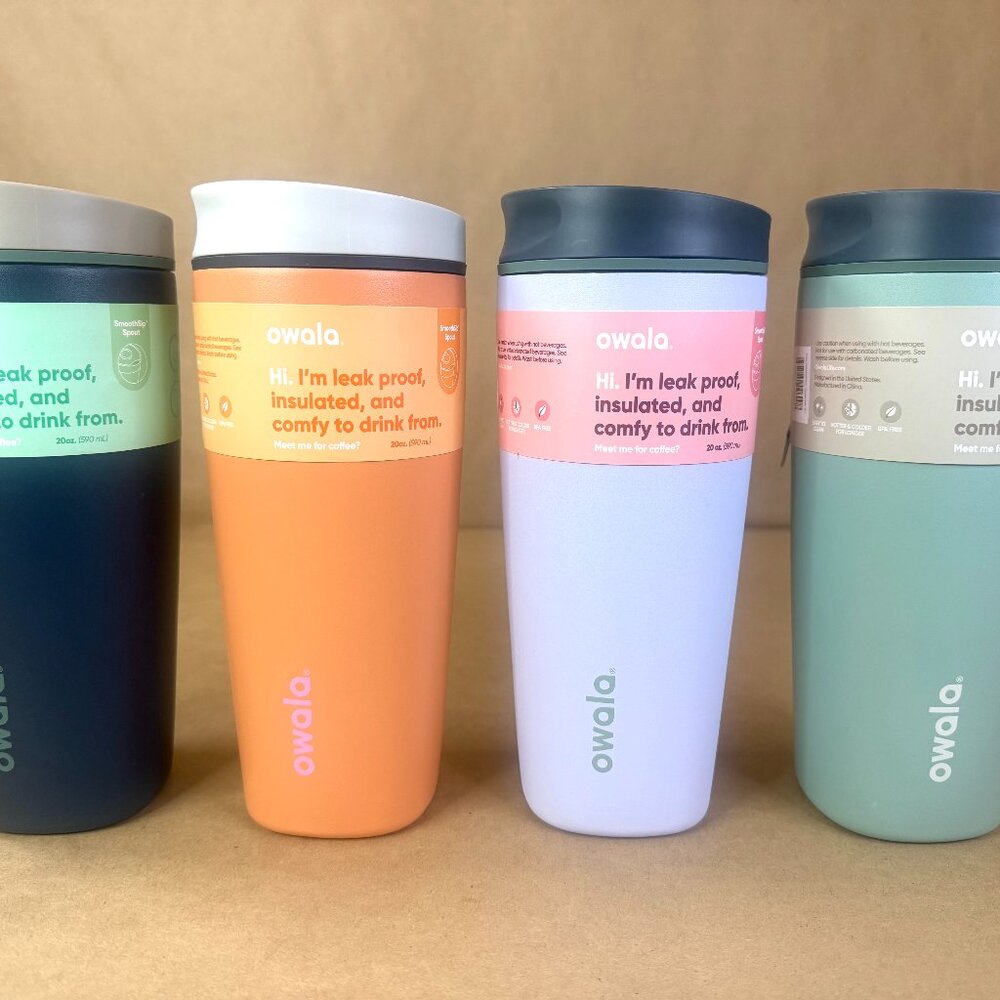 Owala SmoothSip Slider 20oz Stainless Leakproof Coffee Travel Mug-CHOOSE COLOR
